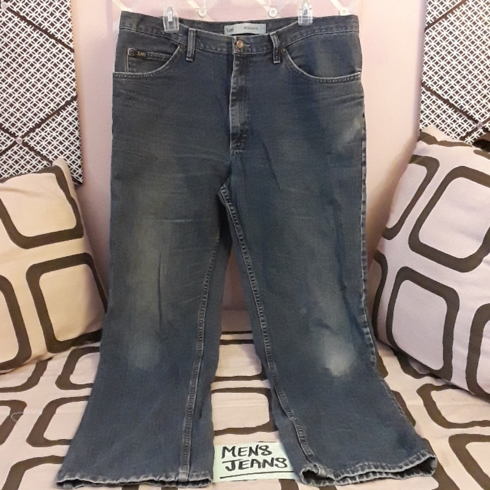 LEE JEANS Mens Blue Denim REG Fit 38x34